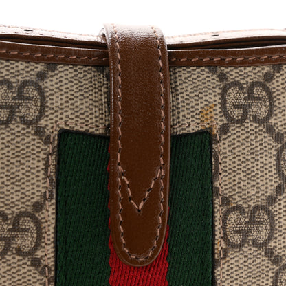 Gucci GG Supreme Monogram Azalea Calfskin Web Mini Jackie 1961 Hobo Beige Ebony Brown Sugar 11 of 13