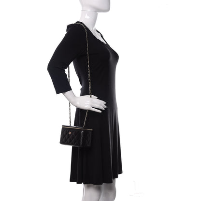 Chanel Lambskin Quilted Small Vanity Case With Chain Black 2 of 11