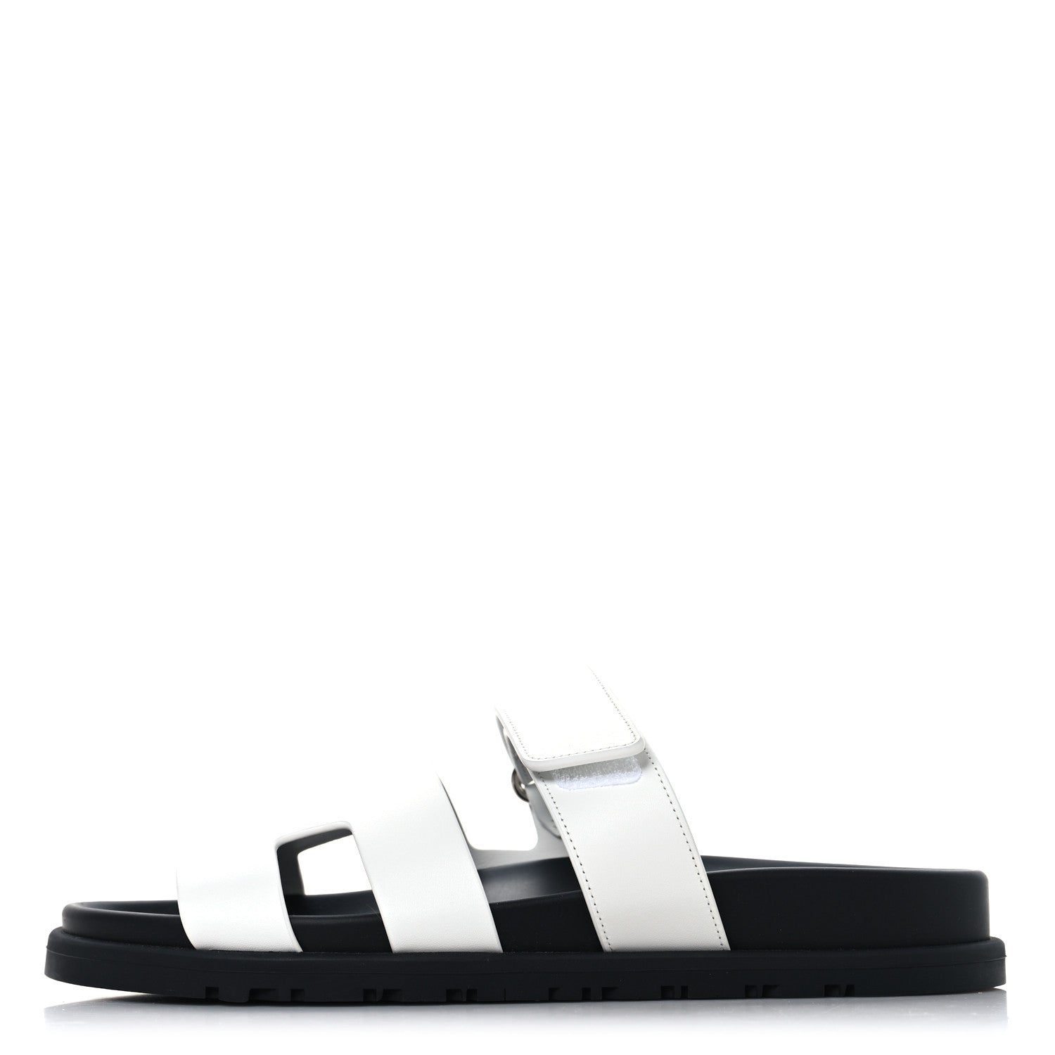 Hermes Calfskin Womens Chypre Sandals 37 White 1 of 10