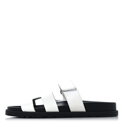 Hermes Calfskin Womens Chypre Sandals 37 White 1 of 10