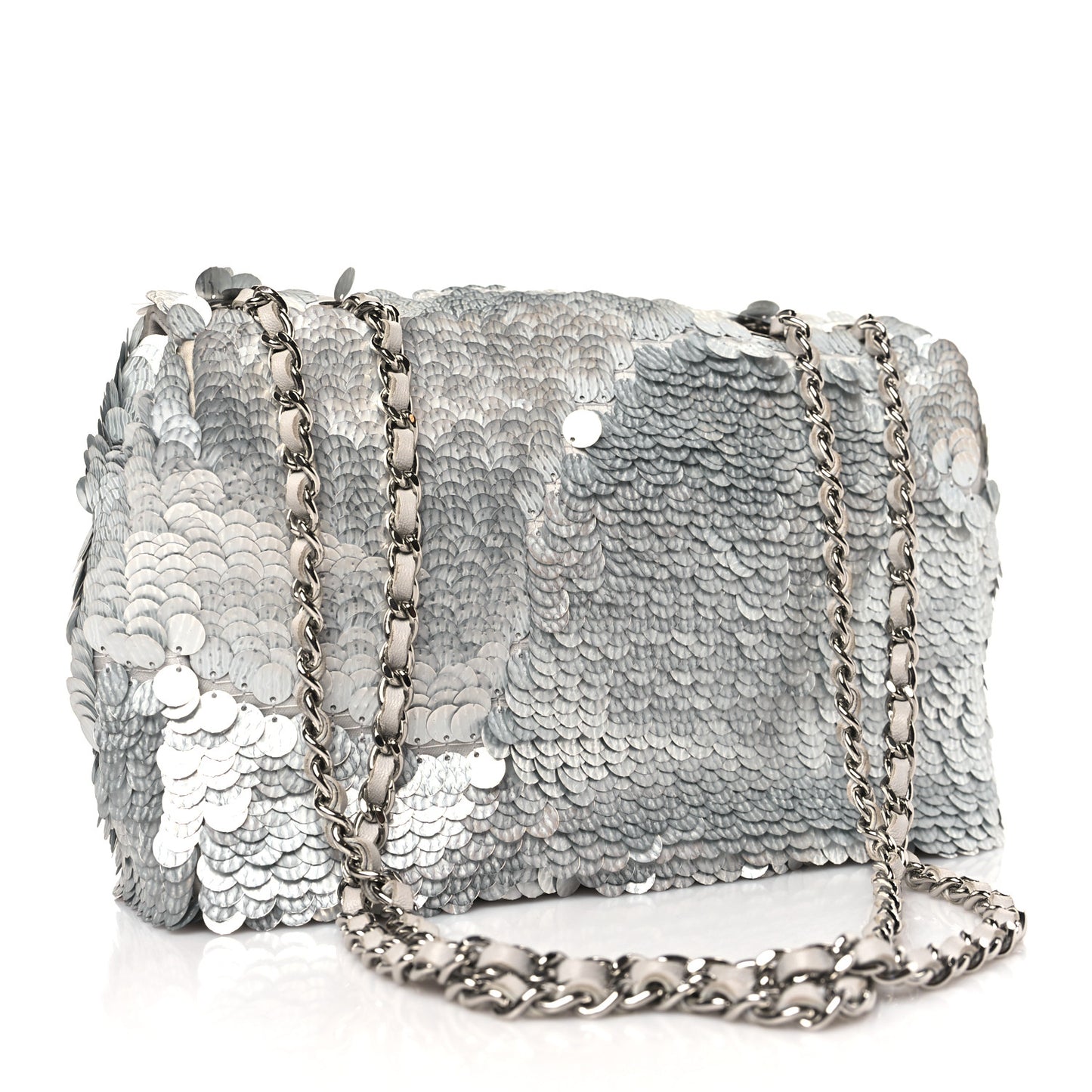 Sequin Paillette Small Flap Grey