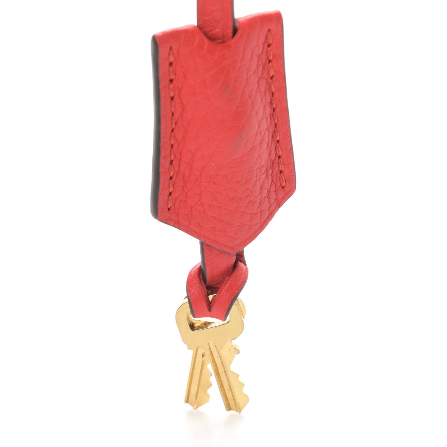 Louis Vuitton Calfskin Clochette Key Bell Holder and Lock Set Corail 3 of 6