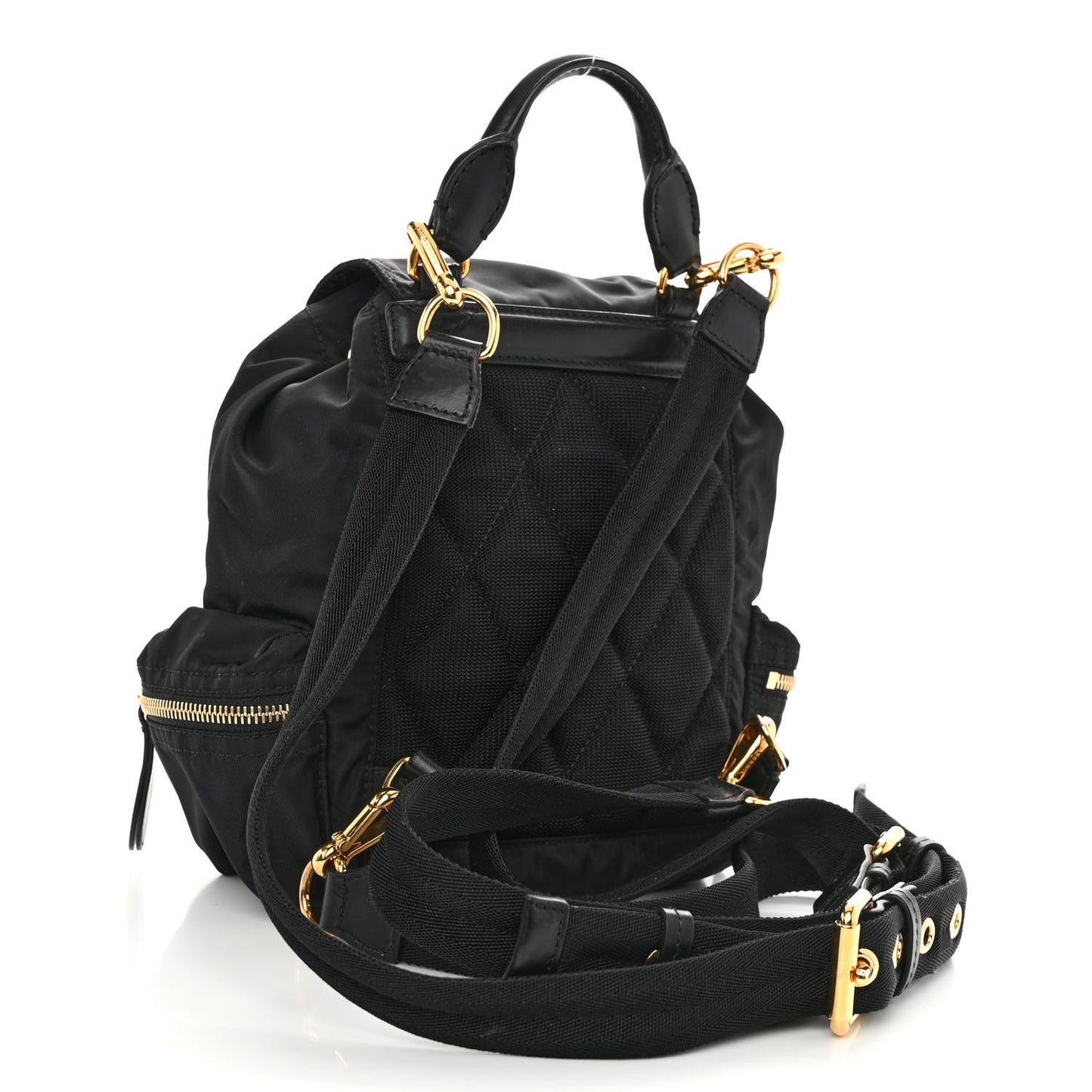 Nylon Small Crossbody Rucksack Backpack Black