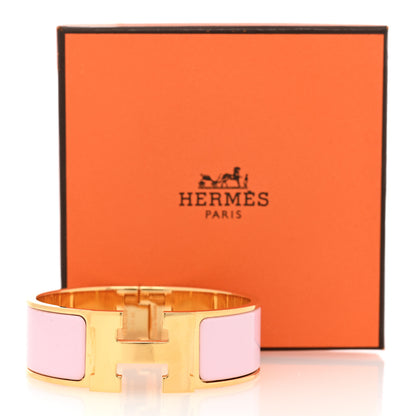 Hermes Enamel Wide Clic Clac H Bracelet PM Rose Dragee 5 of 5