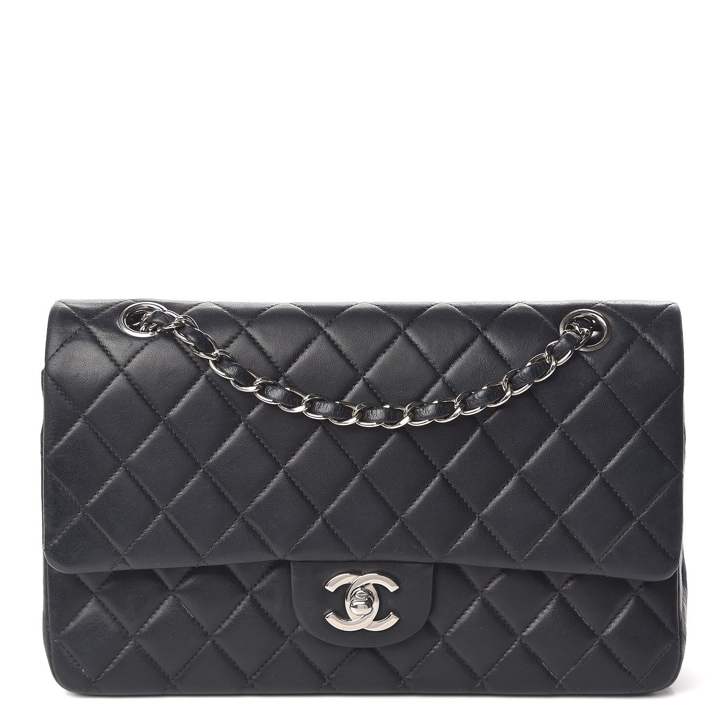Chanel Lambskin Quilted Medium Double Flap Black 1 of 15