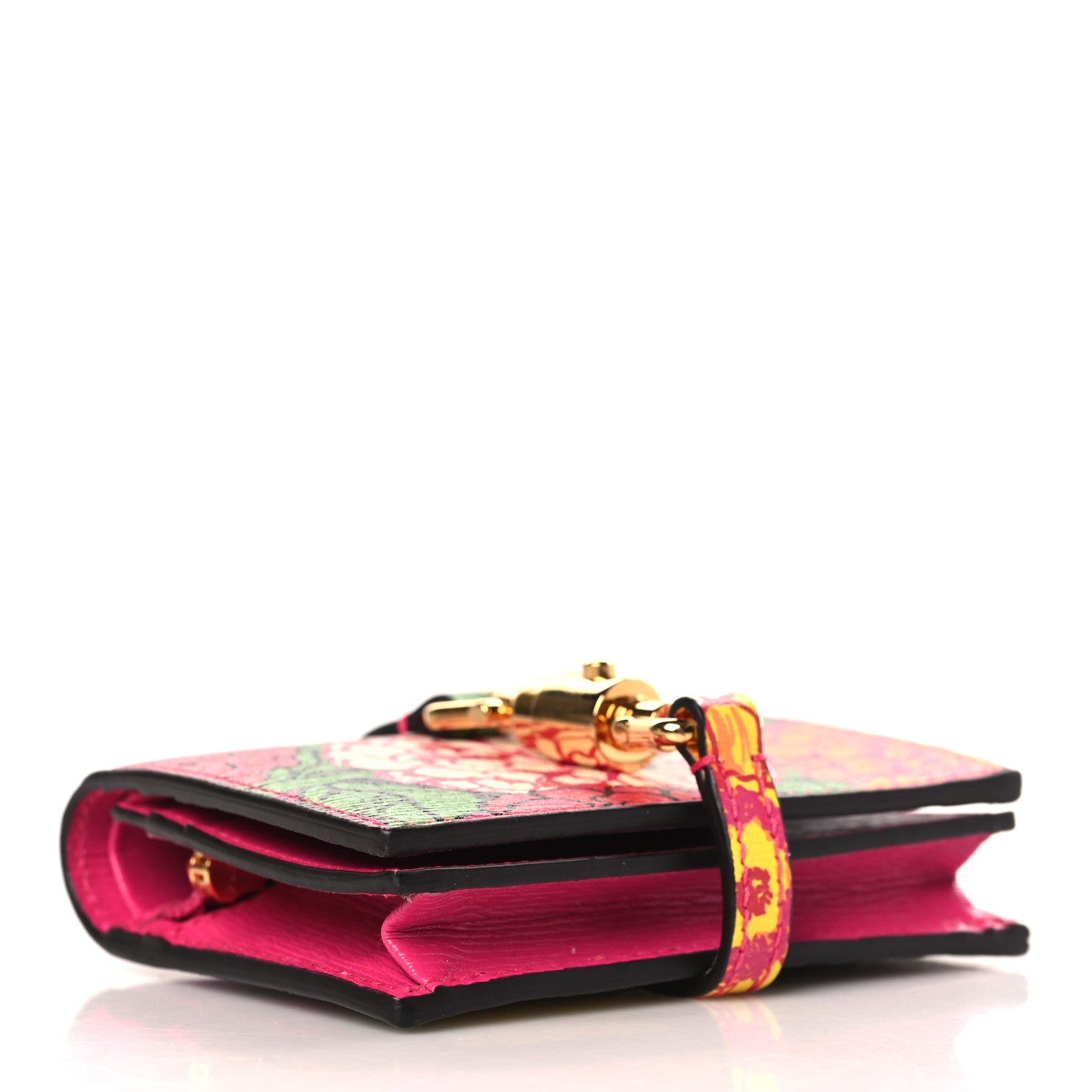Gucci X KEN SCOTT Shangai Calfskin Pomponica Print Jackie 1961 Card Case Multicolor Fuxia Pompon 4 of 7
