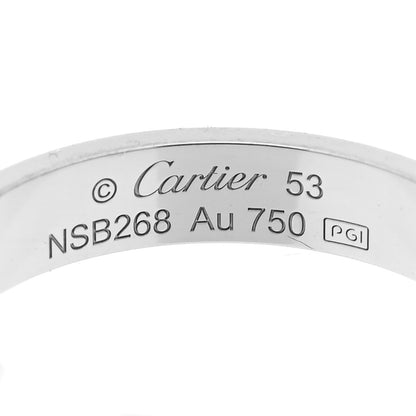 Cartier 18K White Gold 3.5mm LOVE Wedding Band Ring 53 6.25 4 of 5