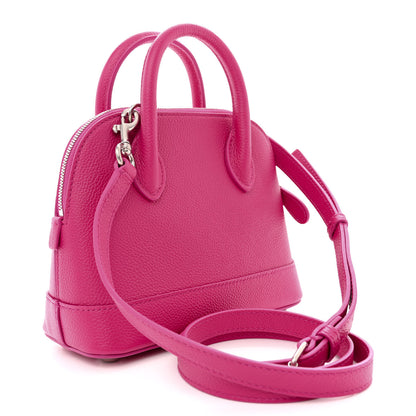Balenciaga Signature Grained Calfskin Logo XXS Ville Top Handle Bag Fuchsia White 3 of 10