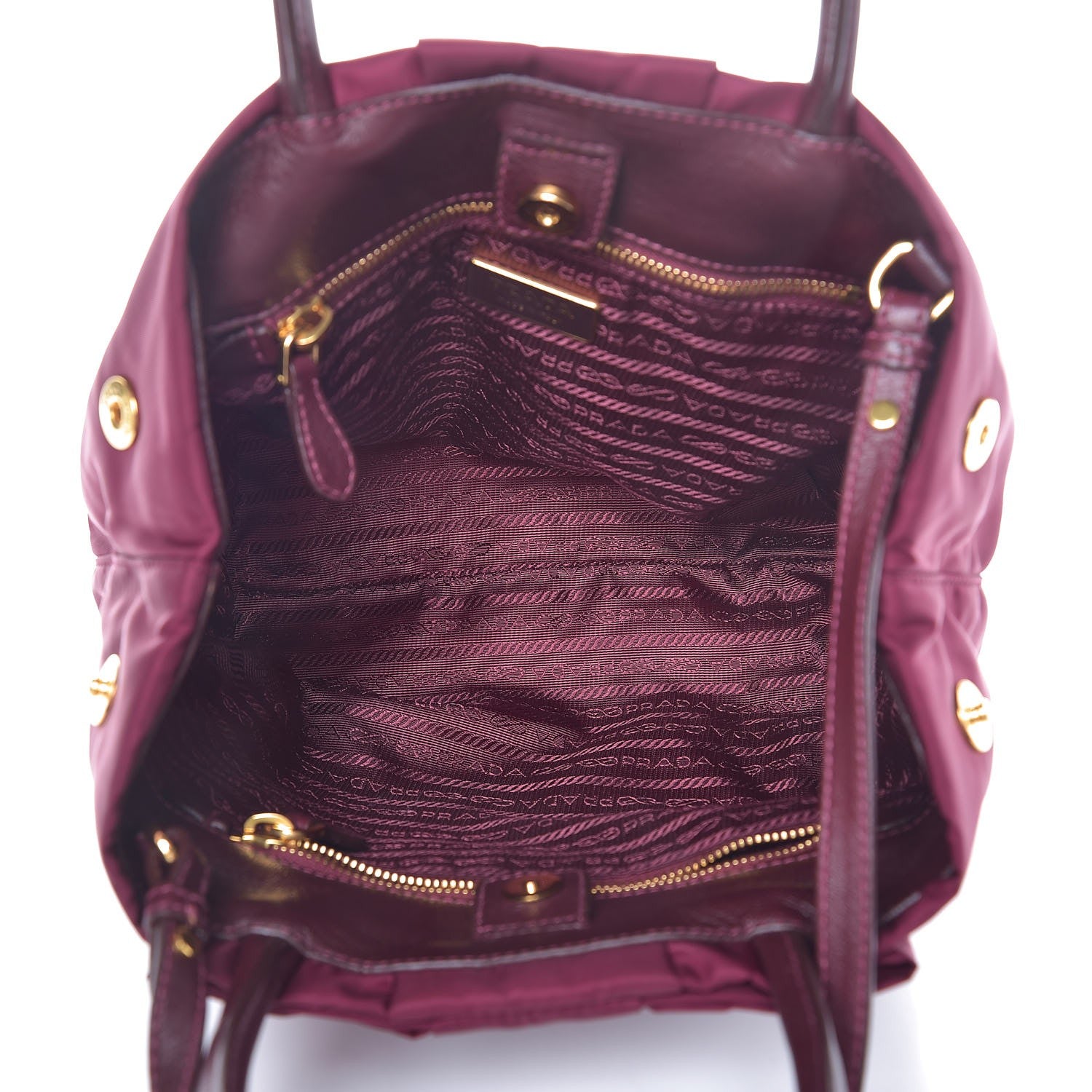 Prada Nylon Tessuto Fiocco Bow Tote Wine 6 of 8