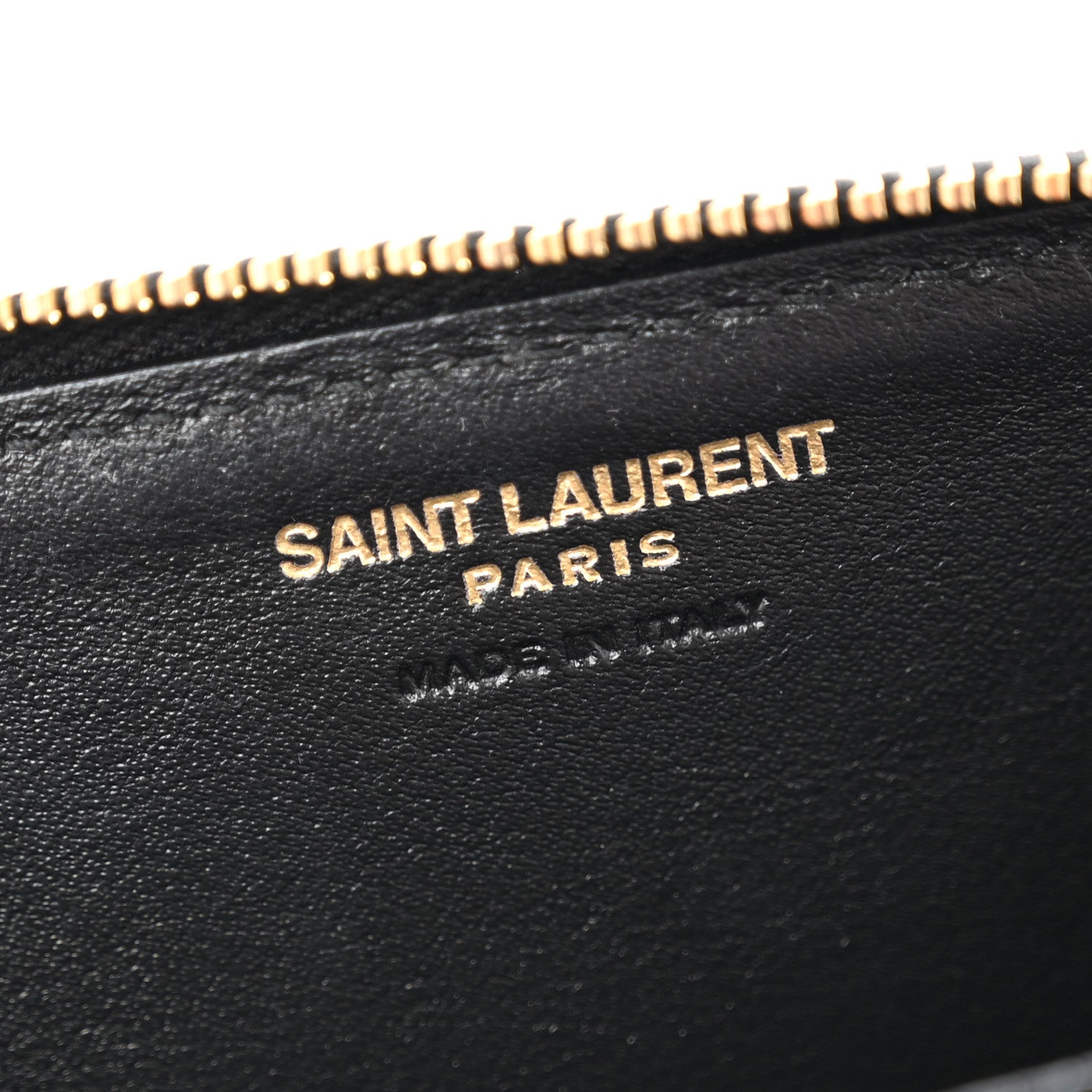 Saint Laurent Lambskin Matelasse Chevron Monogram Cassandre Compact Zip Around Card Wallet Black 6 of 9