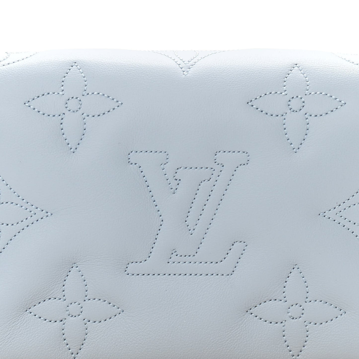 Calfskin Bubblegram Wallet On Strap Ice Blue