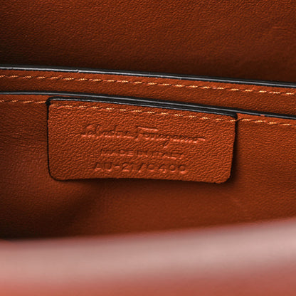 Salvatore Ferragamo Calfskin Trifolio Top Handle Bag Siena Tan 7 of 12