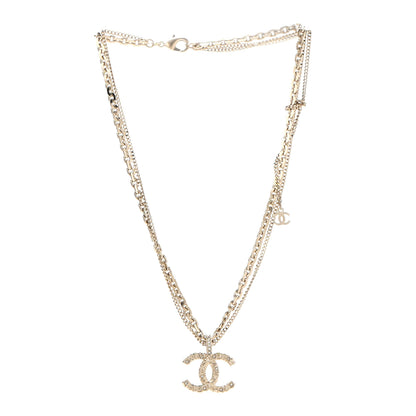 Chanel Crystal CC Multi Strand Chain Necklace Gold 3 of 5
