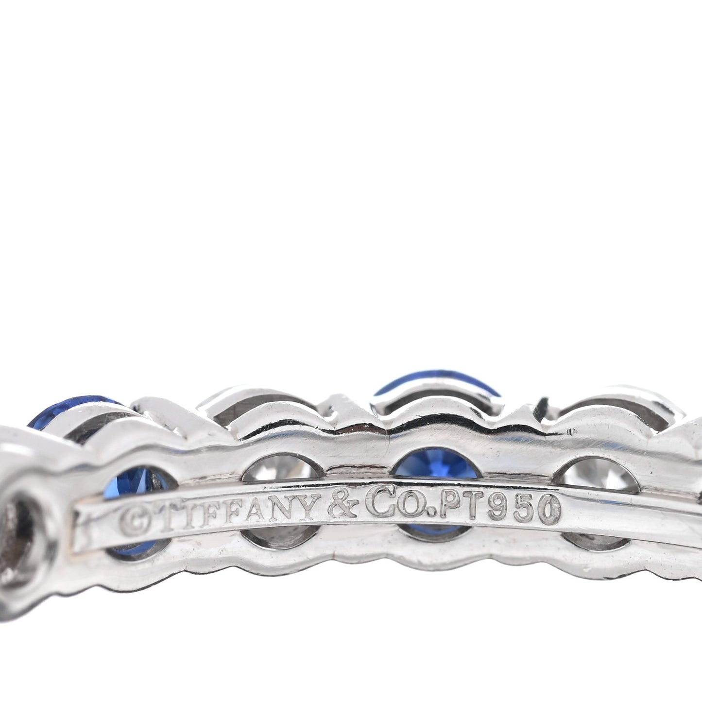 Platinum Diamond Blue Sapphire Forever Full Circle Ring 54 6.75