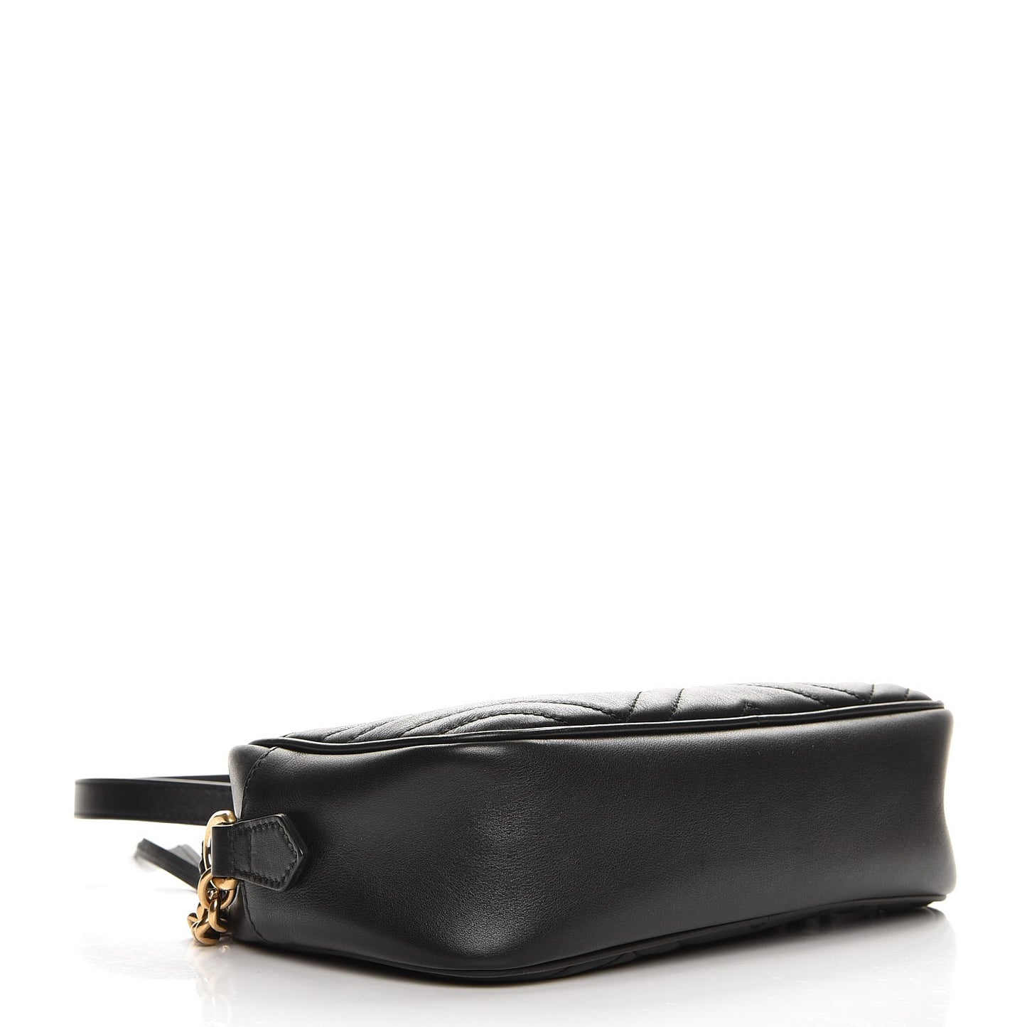 Calfskin Matelasse Small GG Marmont Chain Shoulder Bag Black
