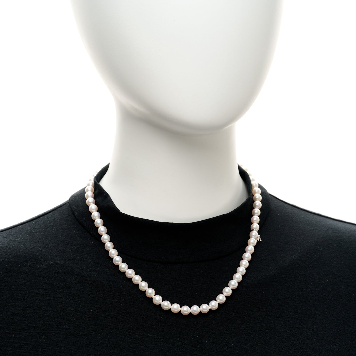 18K White Gold Akoya Cultured Pearl 6.5-7mm Strand Necklace