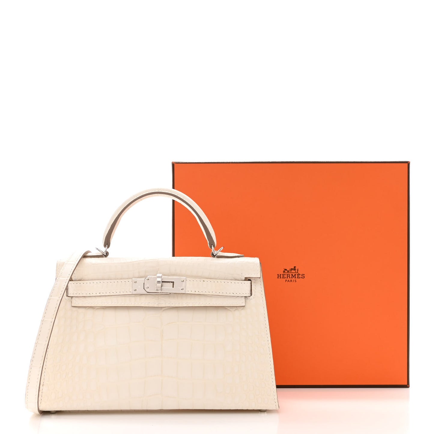 Matte Alligator Mini Kelly Sellier 20 Beton