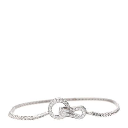 Cartier 18K White Gold Diamond Agrafe Bracelet 1 of 6