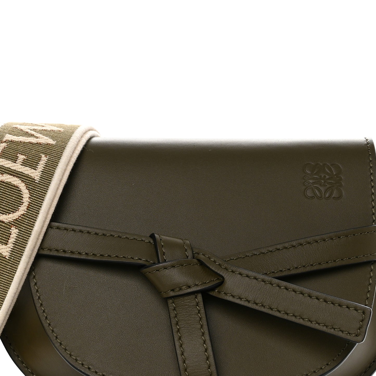 Calfskin Jacquard Mini Gate Dual Bag Autumn Green