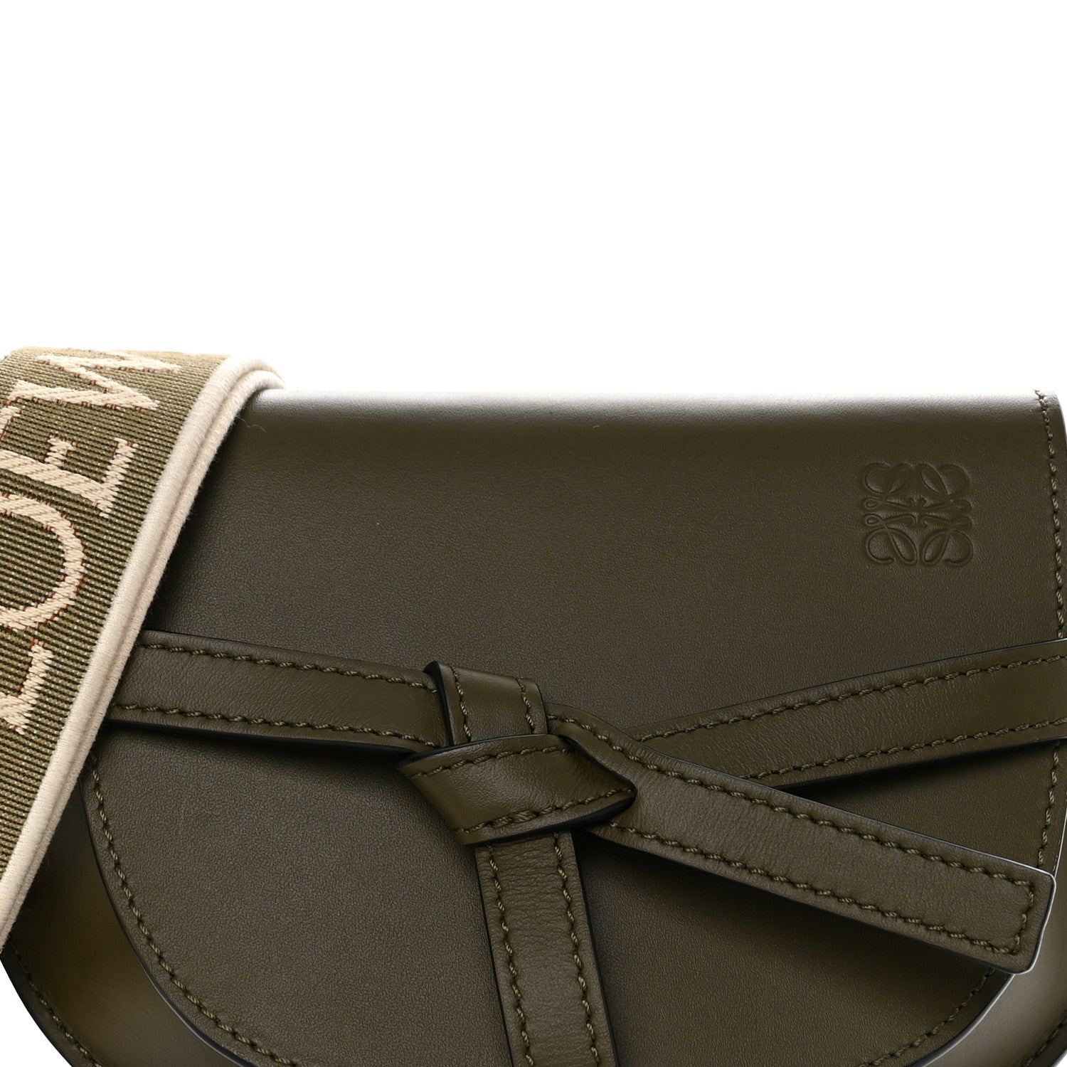 Loewe Calfskin Jacquard Mini Gate Dual Bag Autumn Green 8 of 10