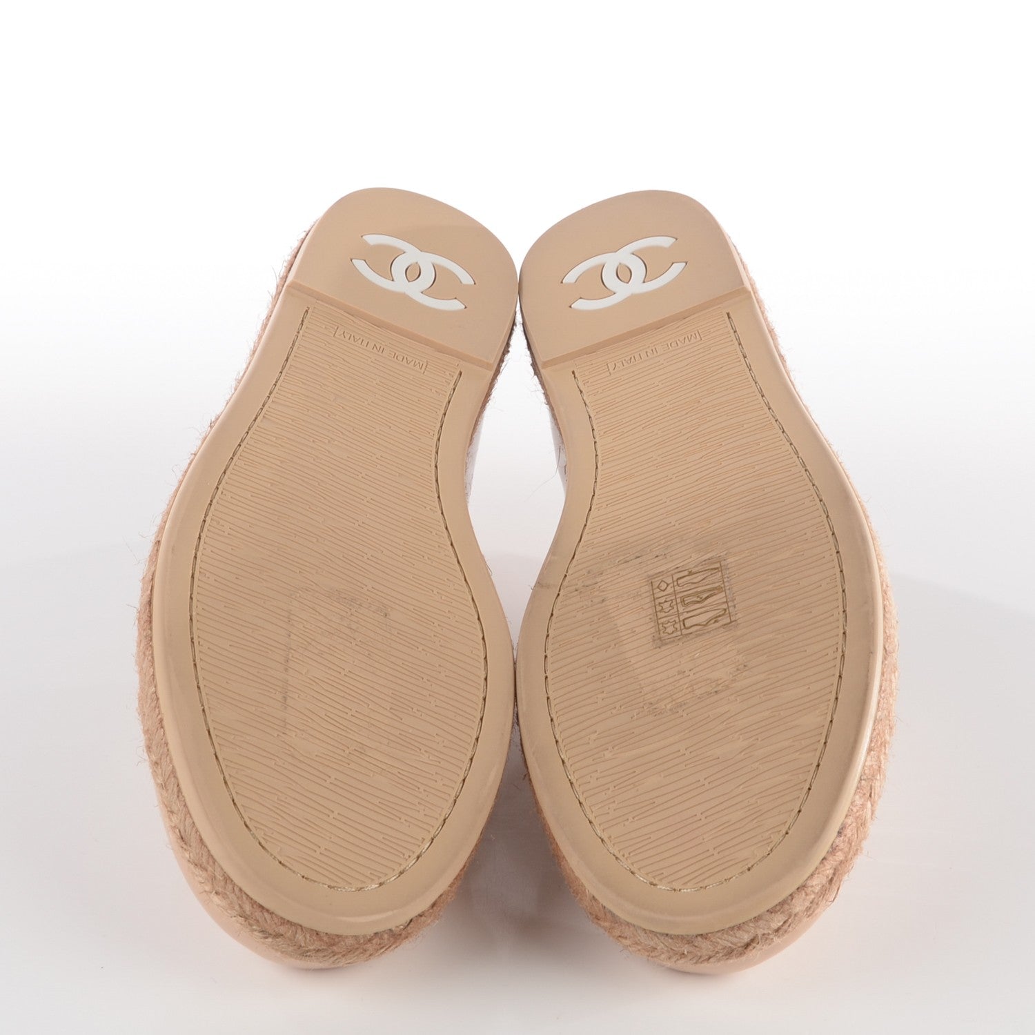 Chanel Patent CC Loafers Espadrille 40 Beige 5 of 9