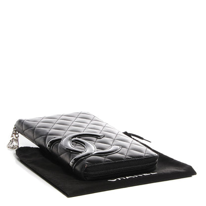 Chanel Calfskin Quilted Cambon Zip Around Organizer Wallet Black 4 of 8