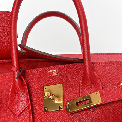 Hermes Epsom BIRKIN 30 Rouge Casaque 6 of 10