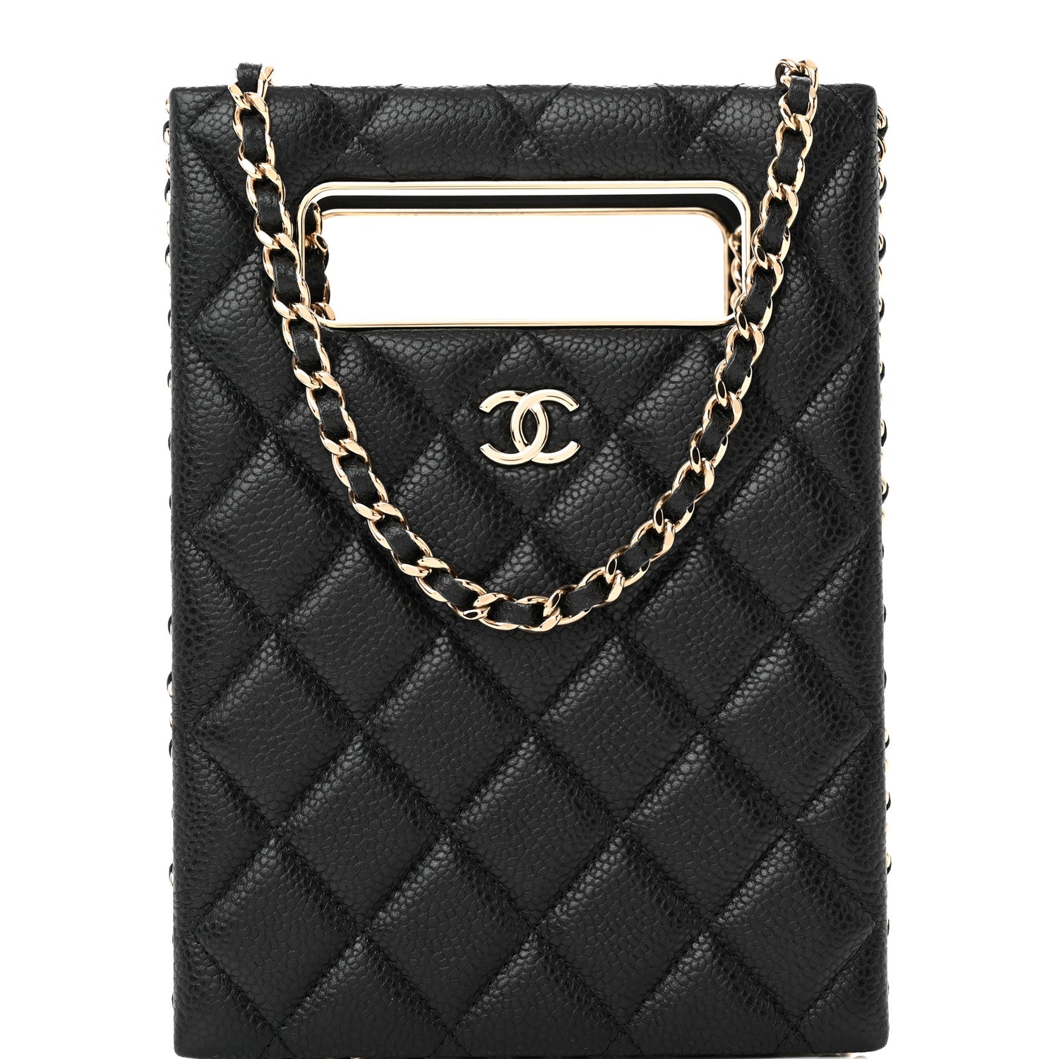Chanel Caviar Quilted Evening Box Bag Black 8 of 11