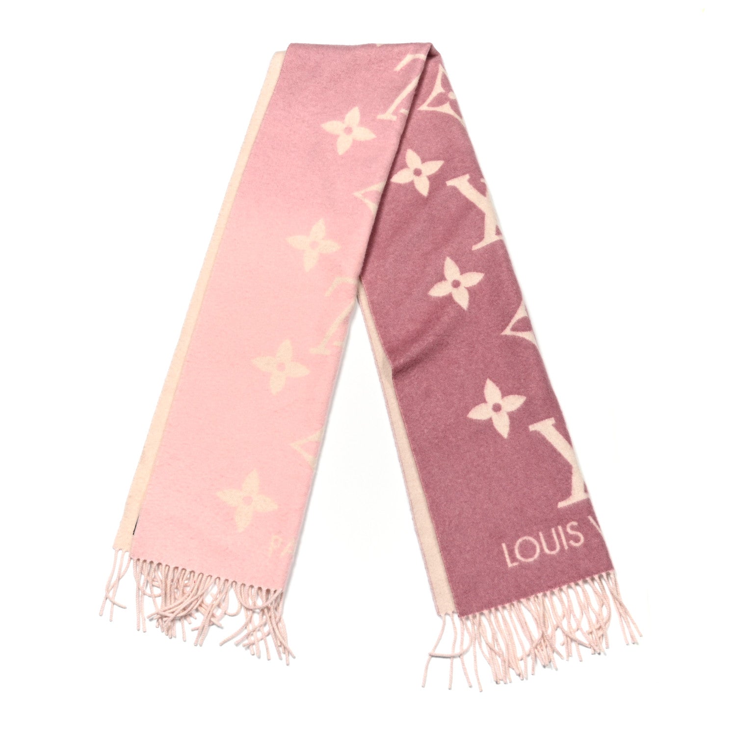 Louis Vuitton Cashmere Monogram Gradient Reykjavik Scarf Light