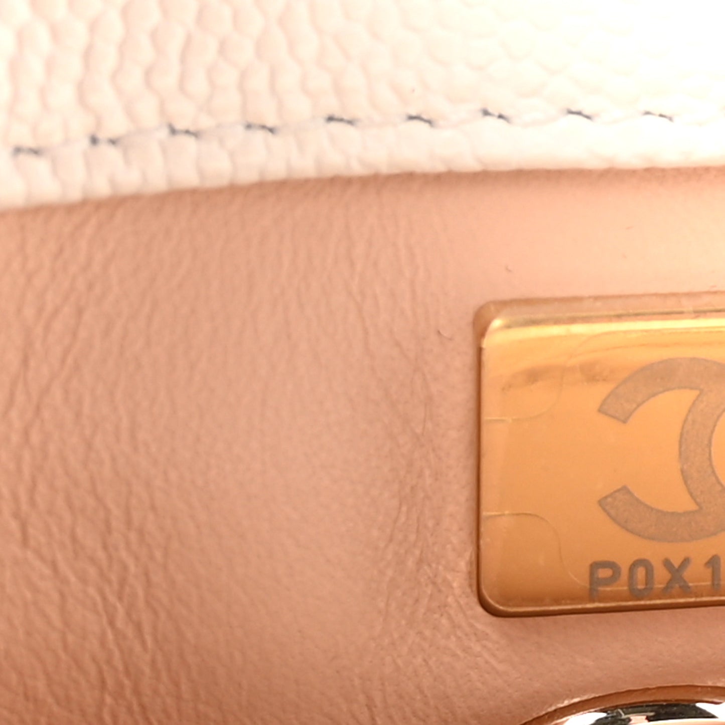 Caviar Quilted Mini Coco Handle Flap White