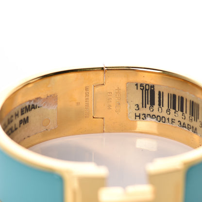 Hermes Enamel Wide Clic Clac H Bracelet PM Bleu Atoll 4 of 8