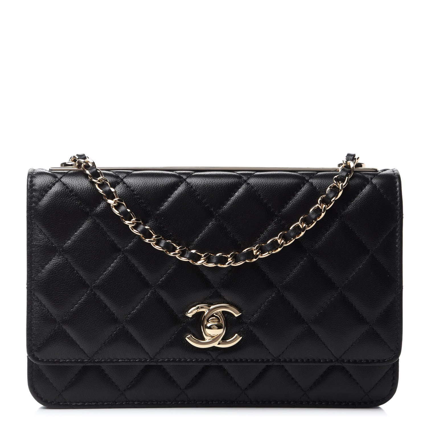Chanel Lambskin Quilted Trendy CC Wallet On Chain WOC Black 1 of 12