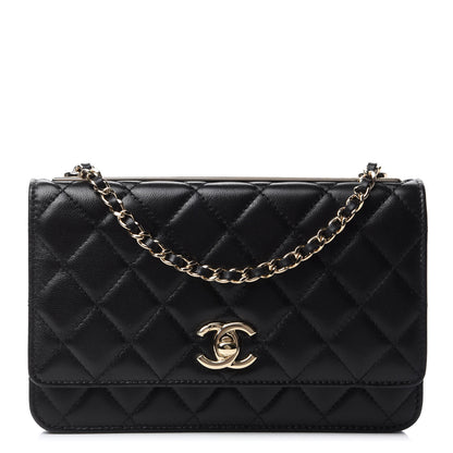 Chanel Lambskin Quilted Trendy CC Wallet On Chain WOC Black 1 of 12
