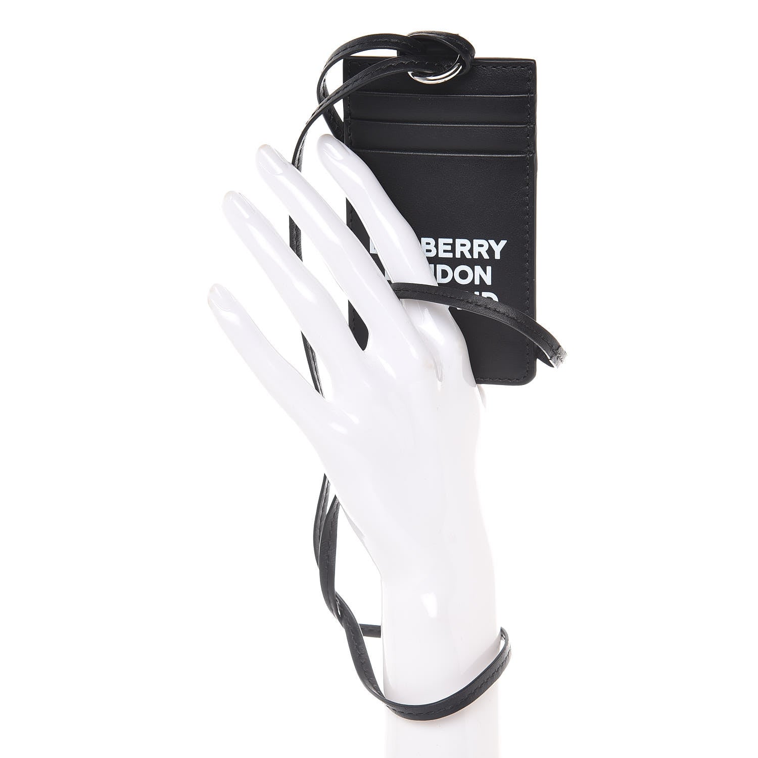 Burberry Calfskin Elmer Lanyard Card Case Black 2 of 5