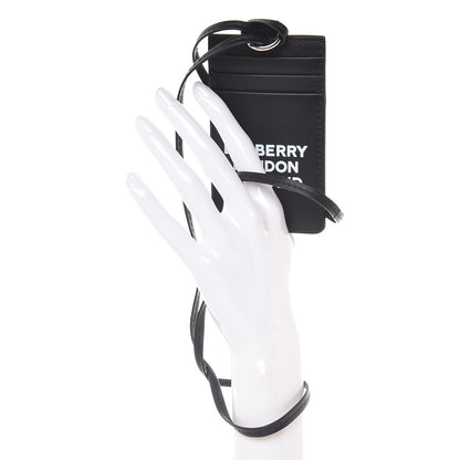 Burberry Calfskin Elmer Lanyard Card Case Black 2 of 5