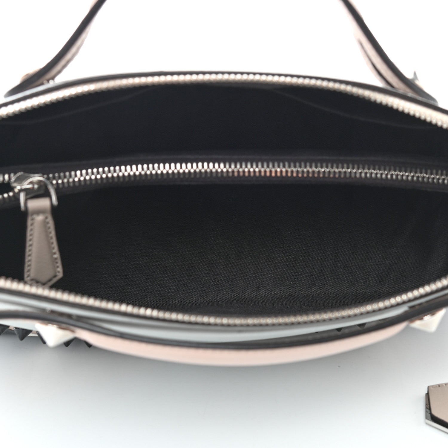 Fendi Vitello Dolce Monster Eyes Inlay Studded Medium By The Way Boston Bag Grigio Perla Nuvola Multicolor 5 of 10