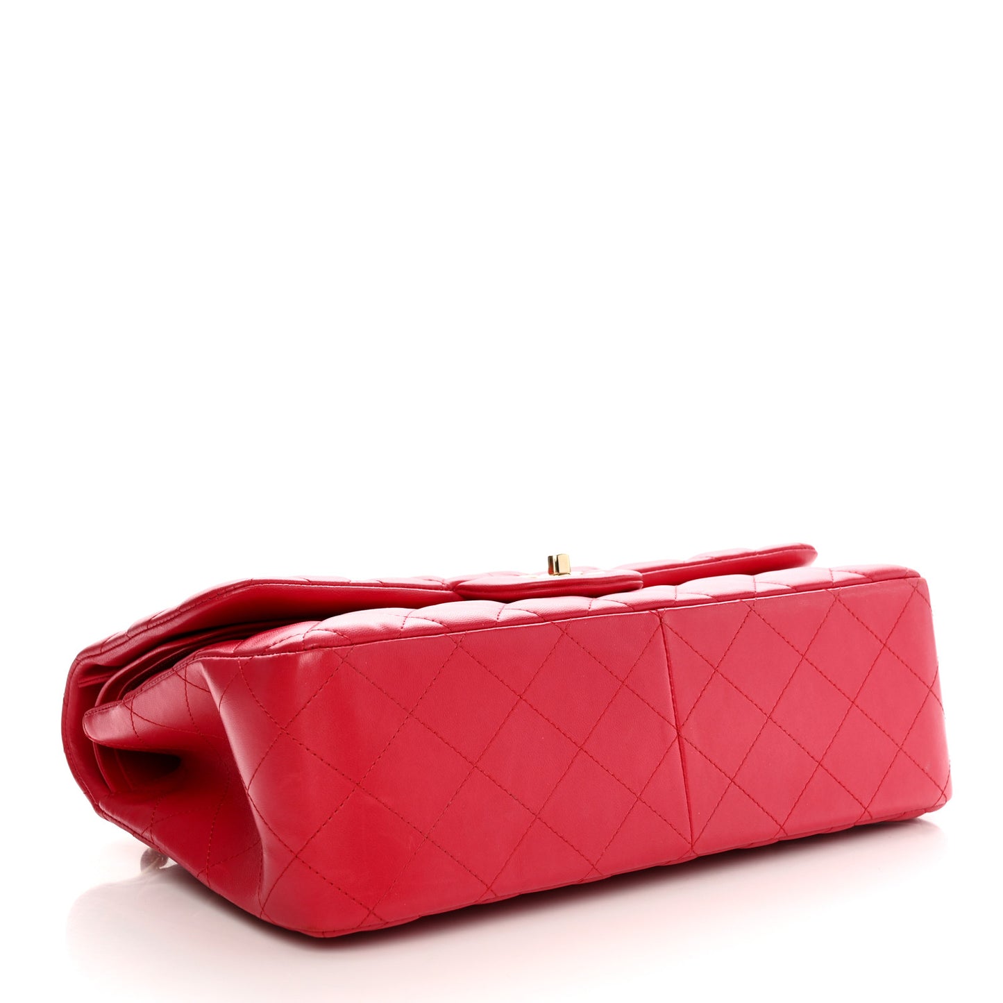 Lambskin Quilted Jumbo Double Flap Dark Pink