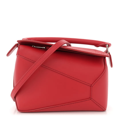Loewe Satin Calfskin Mini Puzzle Edge Bag Red 1 of 13