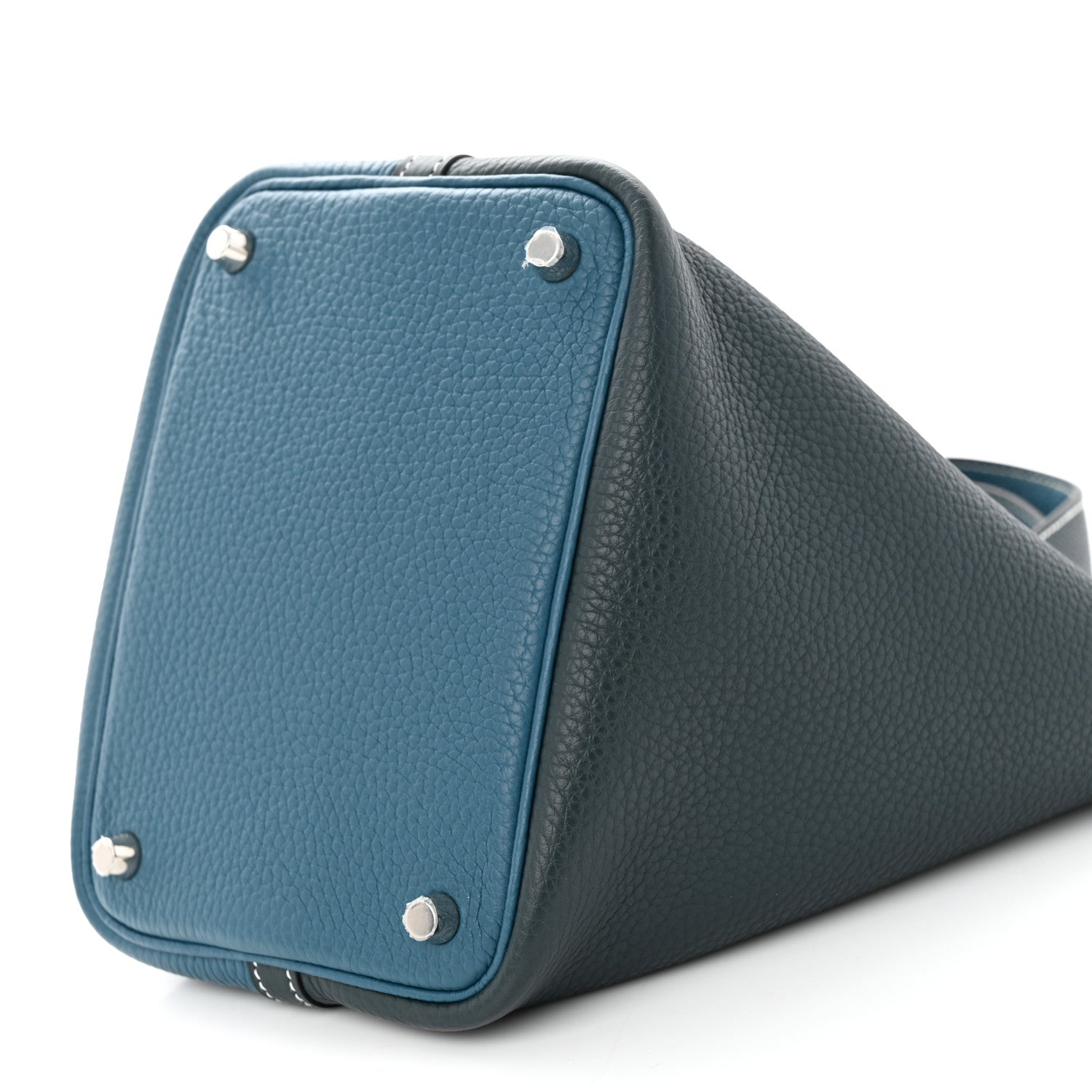 Hermes Taurillon Clemence Casaque Picotin Lock 18 PM Vert Bosphore Vert Cypress 9 of 11