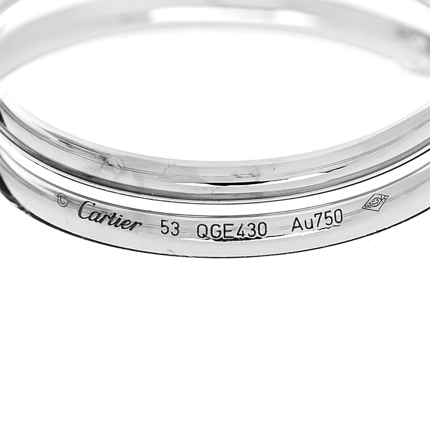 18K White Gold Diamond Double Wrap Juste Un Clou Ring 53 6.25