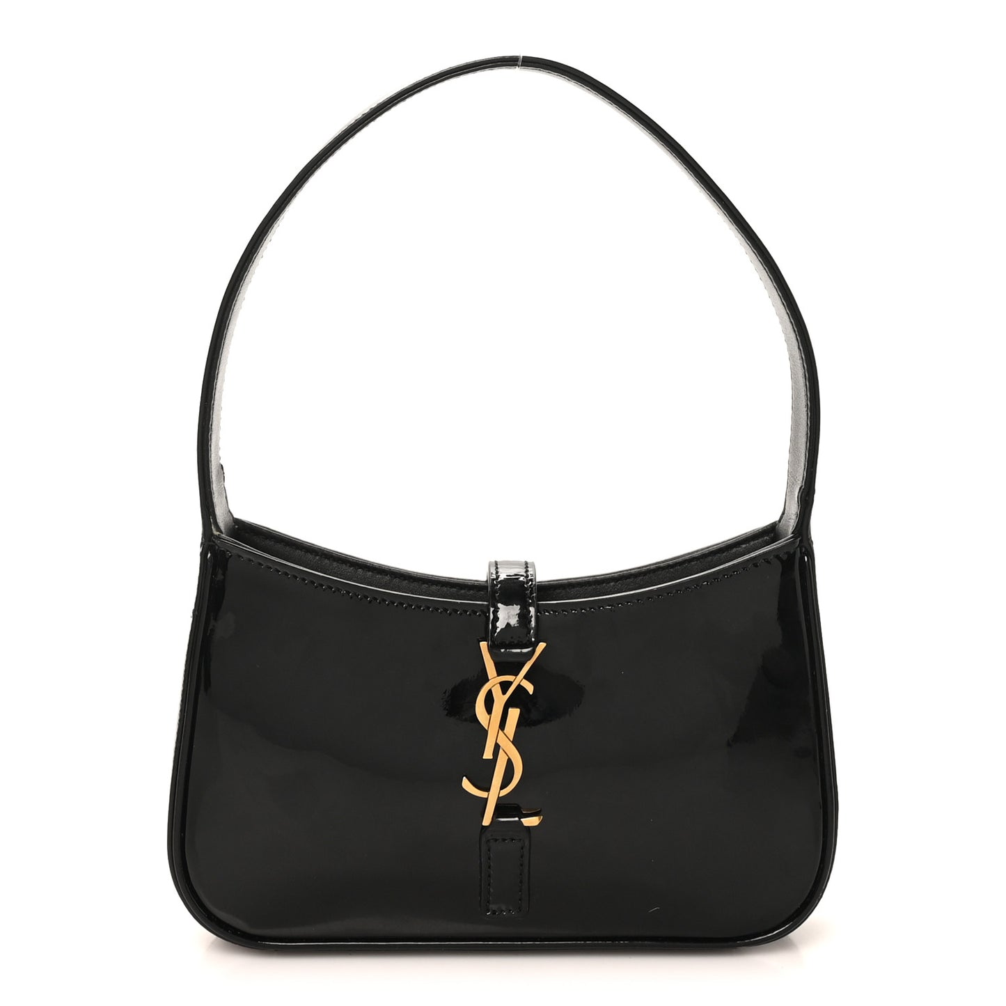 Patent Calfskin Le 5 A 7 Mini Hobo Black