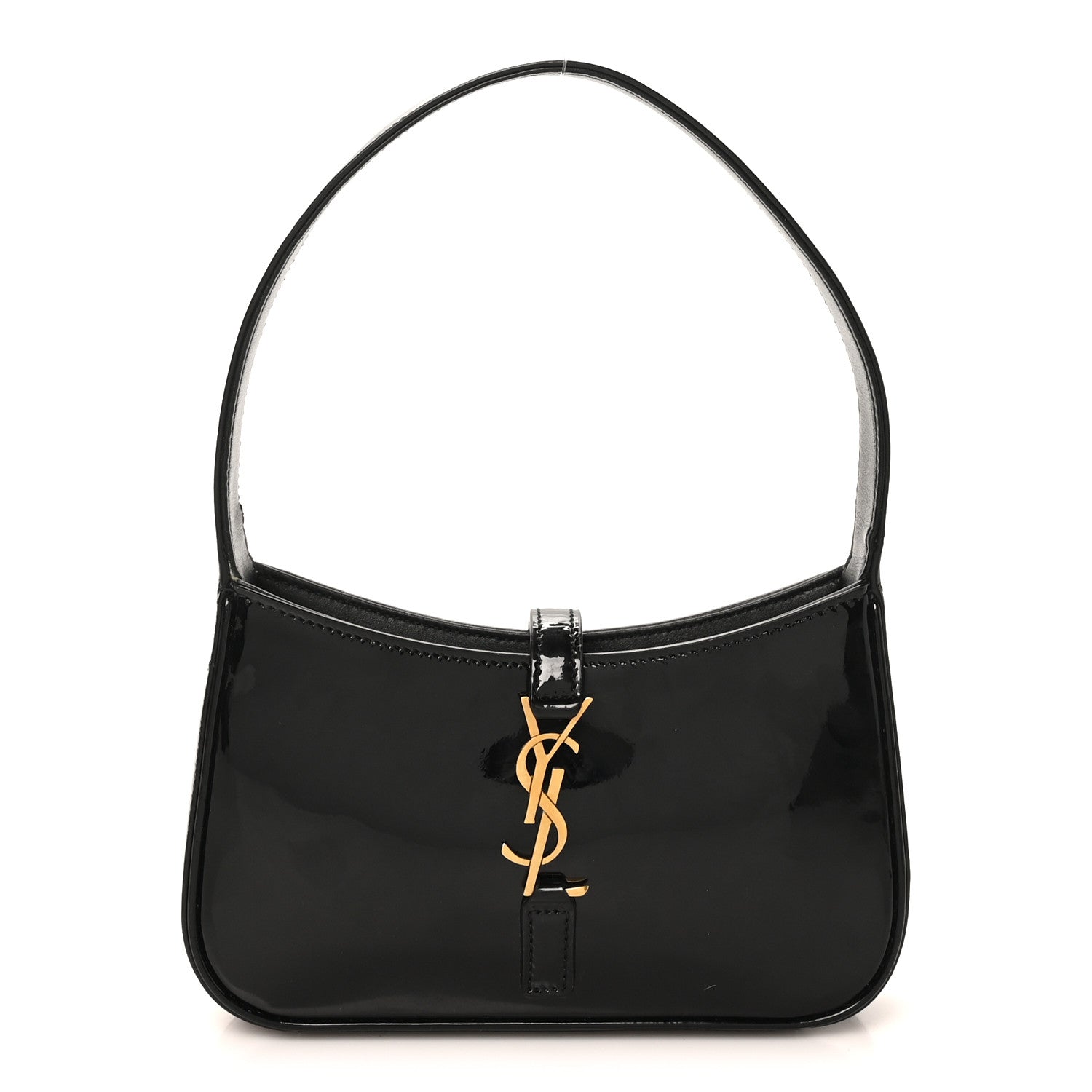 Saint Laurent Patent Calfskin Le 5 A 7 Mini Hobo Black 1 of 10