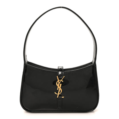 Saint Laurent Patent Calfskin Le 5 A 7 Mini Hobo Black 1 of 10