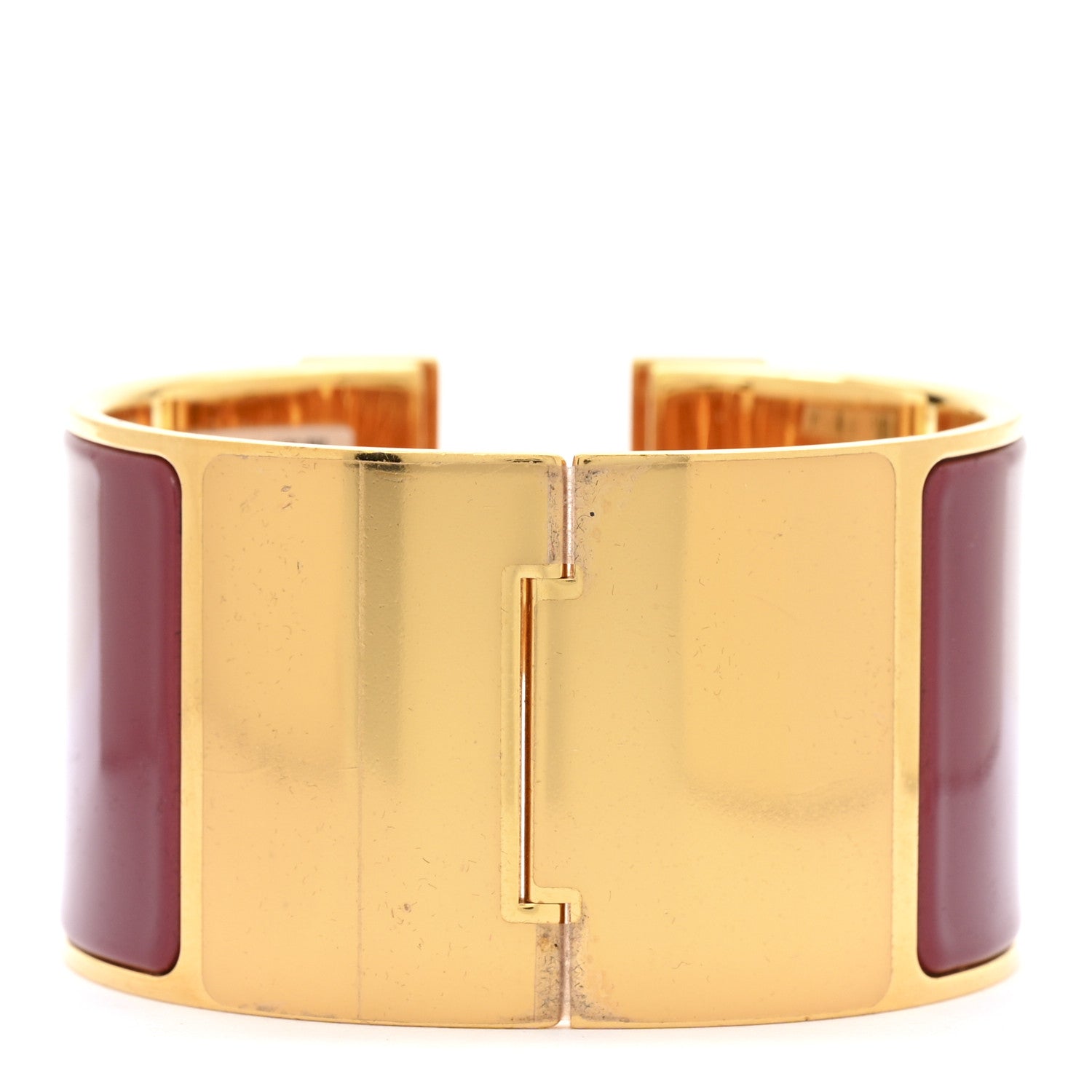 Hermes Enamel Extra Wide Clic Clac H Bracelet PM Rouge De Chine 3 of 6