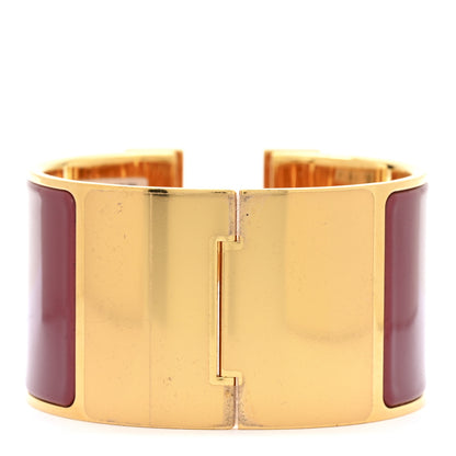 Hermes Enamel Extra Wide Clic Clac H Bracelet PM Rouge De Chine 3 of 6