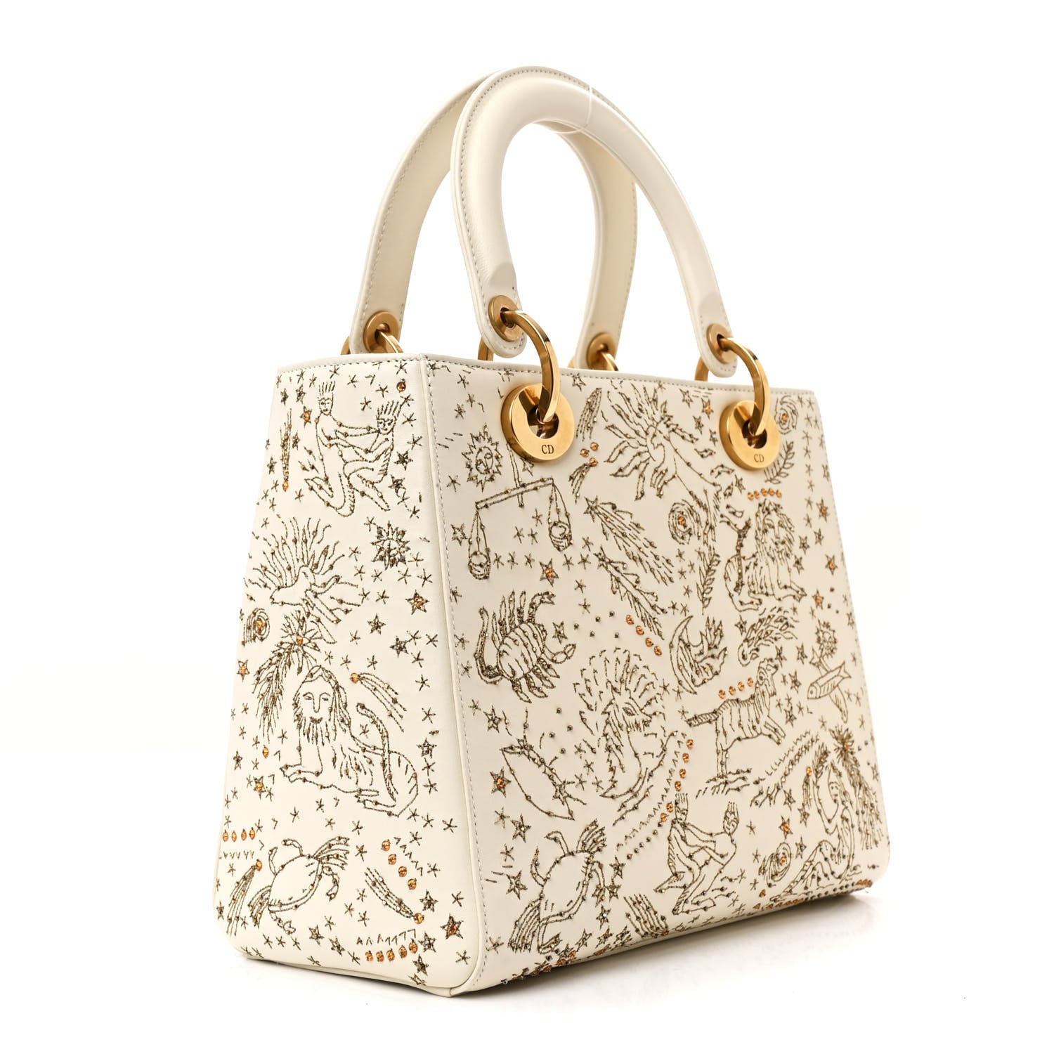 Christian Dior Embroidered Medium Lady Dior White Multicolor 3 of 13