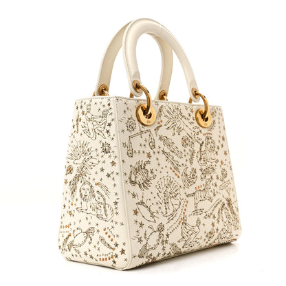 Christian Dior Embroidered Medium Lady Dior White Multicolor 3 of 13