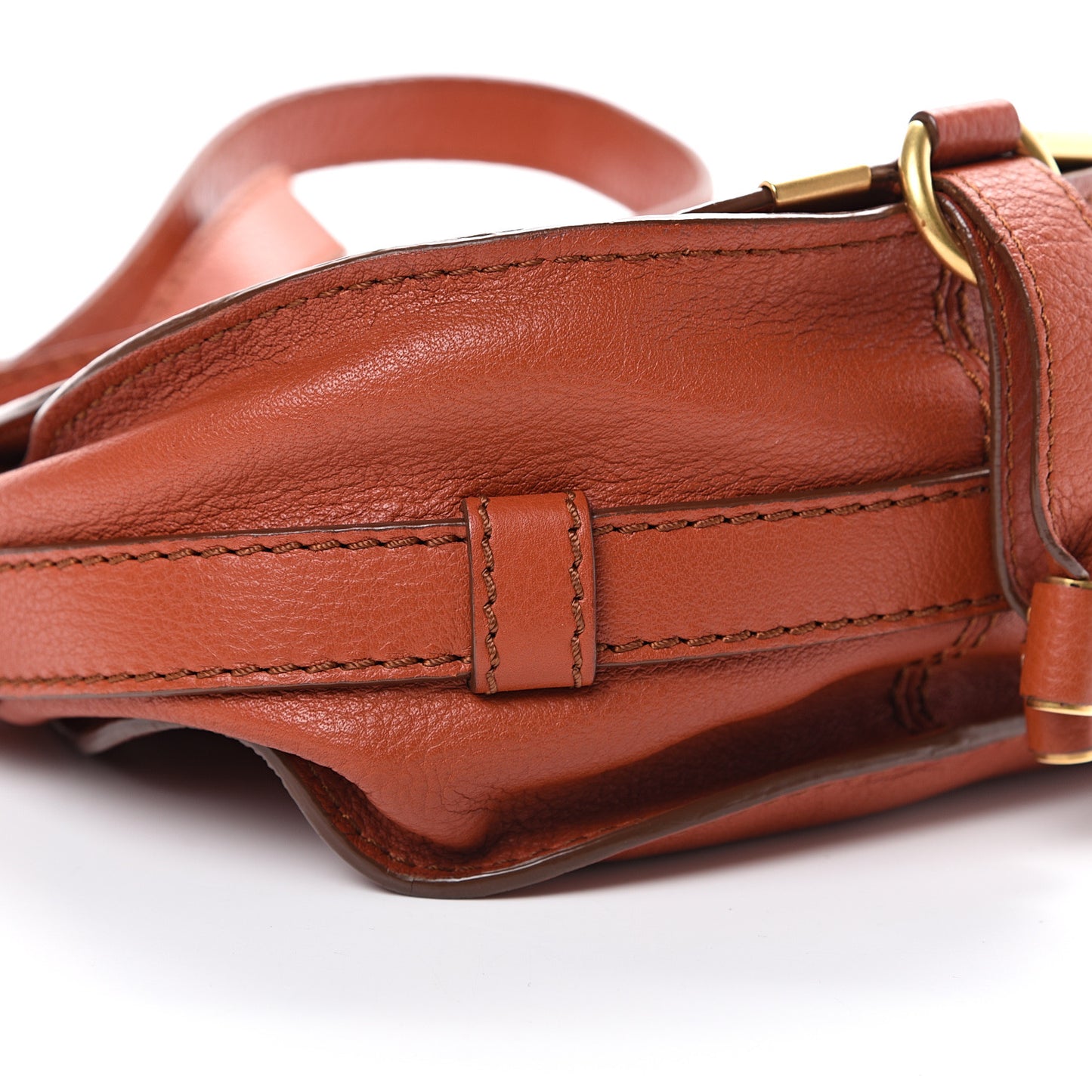 Calfskin Mini Marcie Round Crossbody Bag Whiskey