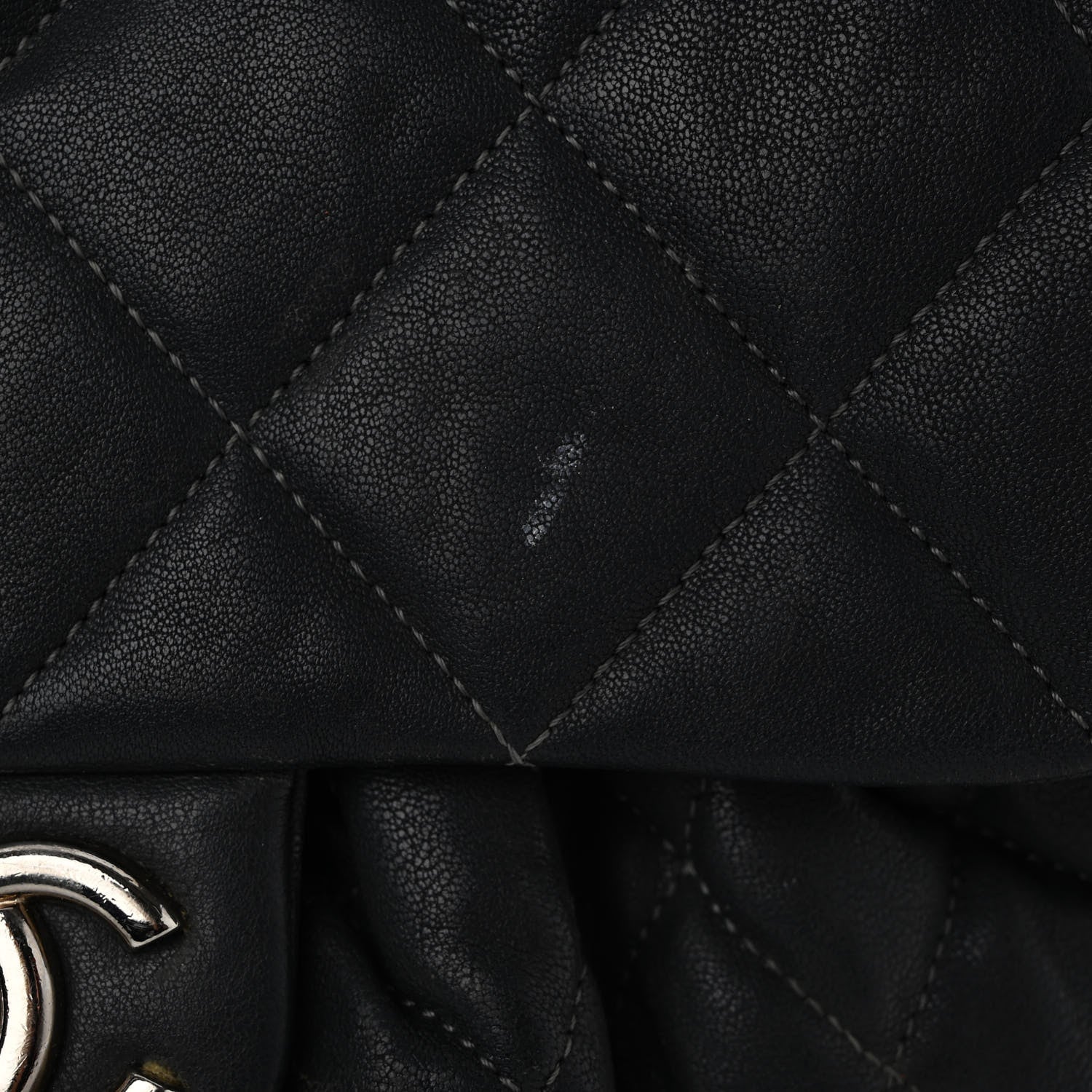Chanel Washed Lambskin Quilted Medium Chain Around Messenger Dark Grey 12 of 14