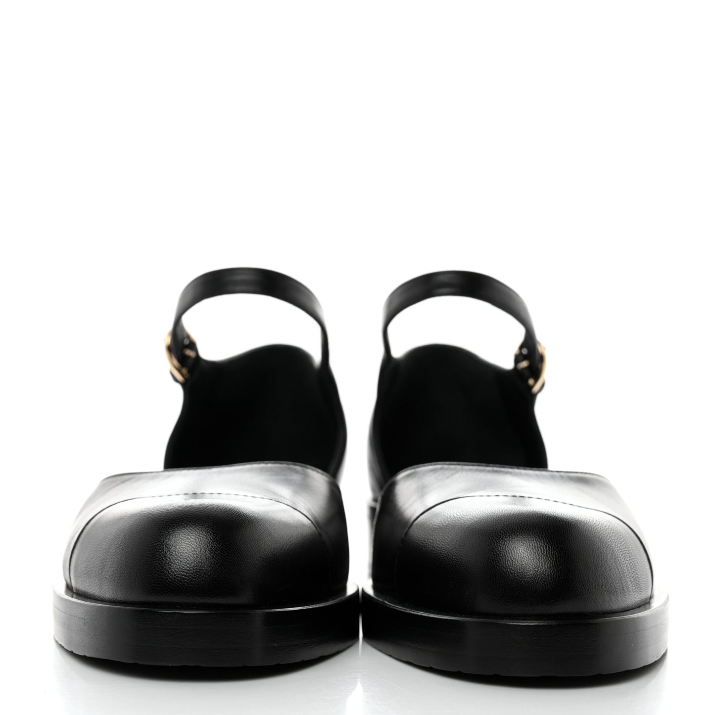 Shiny Goatskin Mary Jane Flats 38.5 Black